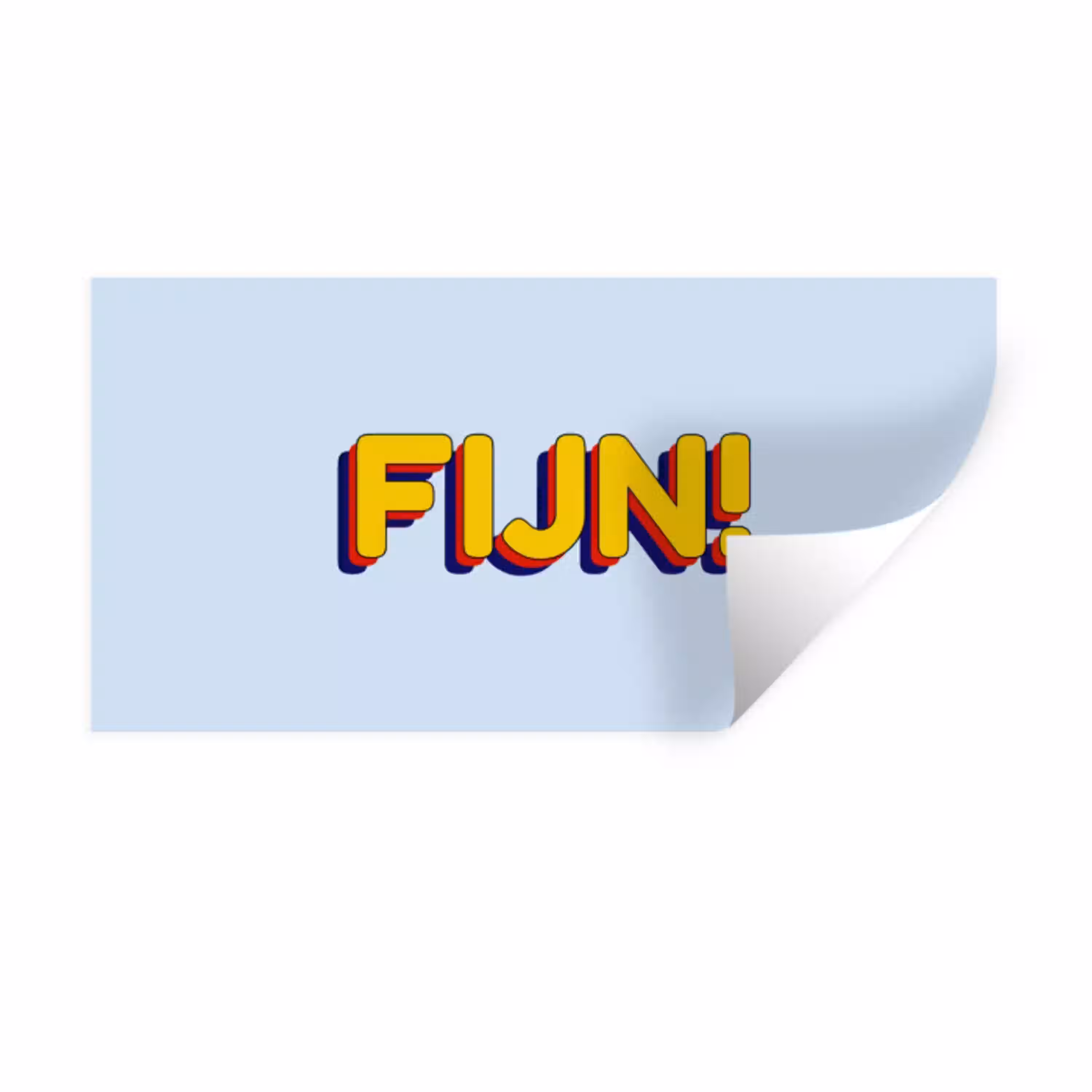 Fijn - Geel - Oranje Muursticker klein -3d