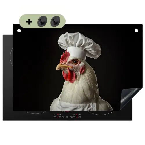 Kok - Rood - Kip Inductie beschemer met haakjes klein -3d
