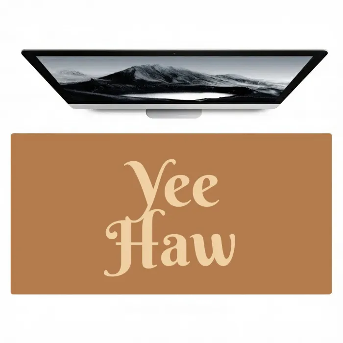 Yee haw - Bruin - Minimalistisch Muismat XXL klein -zzz3d