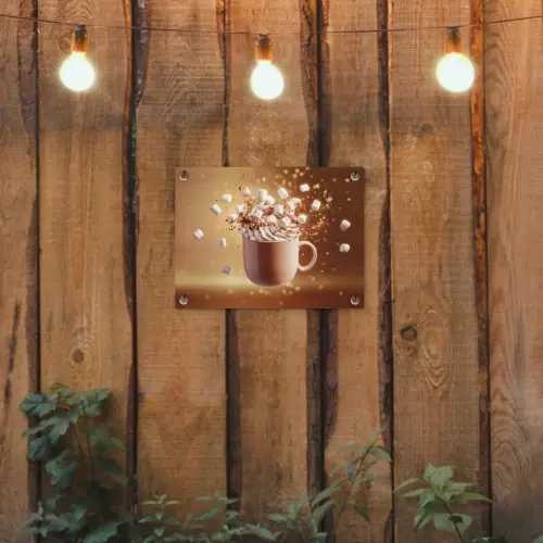 Chocomelk - Drinken - Warm - Bruin tuinposter los doek klein -sfeer1