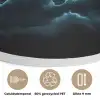 Wereldkaart - Bliksem - Blauw Akoestische PET Vilt - Rond klein -closeup_NL