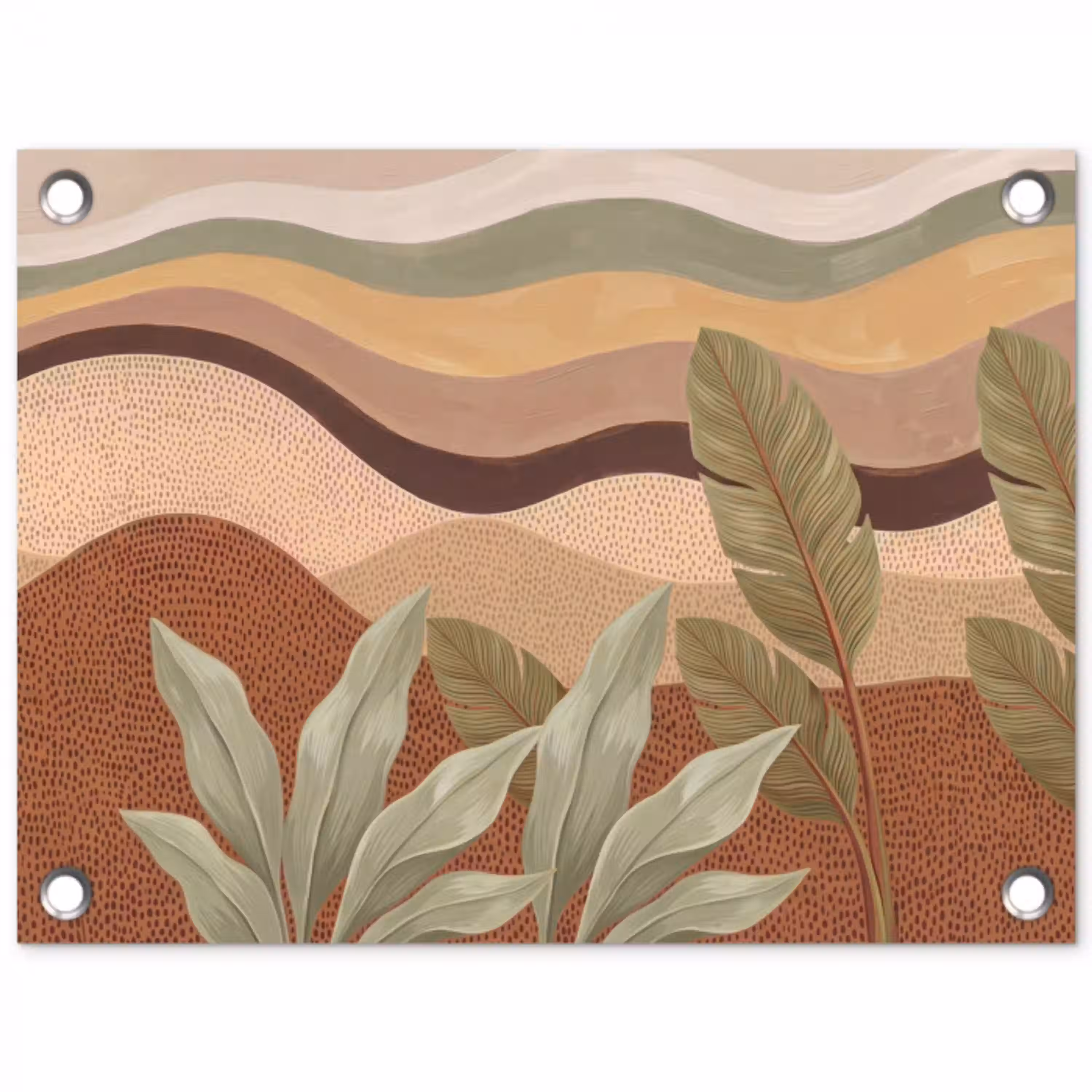 Natuur - Bladeren - Landschap - Abstract - Aardetinten tuinposter los doek klein -3d