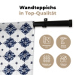 Tegelmotief - Blauw - Wit - Bloem Wandkleed katoen klein 269 -tsfeer2_DE