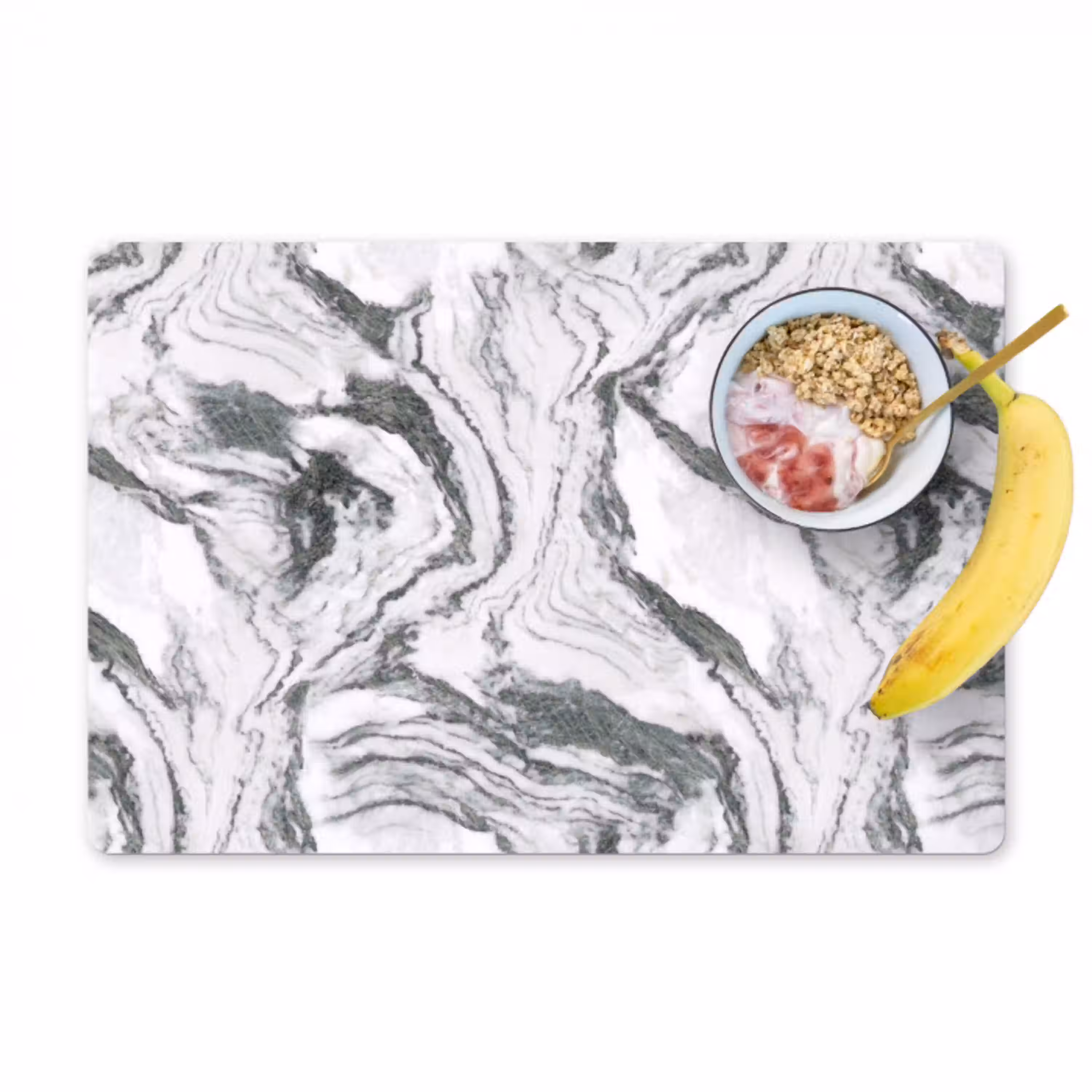 Wit - Marmer - Golvend - Grafiet Placemat vinyl groot 368 -zzzproduct_Kitchenyeah-website