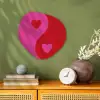 Minimalistisch - Rood - Roze - Hartjes Wandcirkel Organisch Forex 3mm klein -sfeer2
