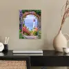 Doorkijk - Vuurtoren - Bloemen - Uitzicht poster papier klein -sfeer1