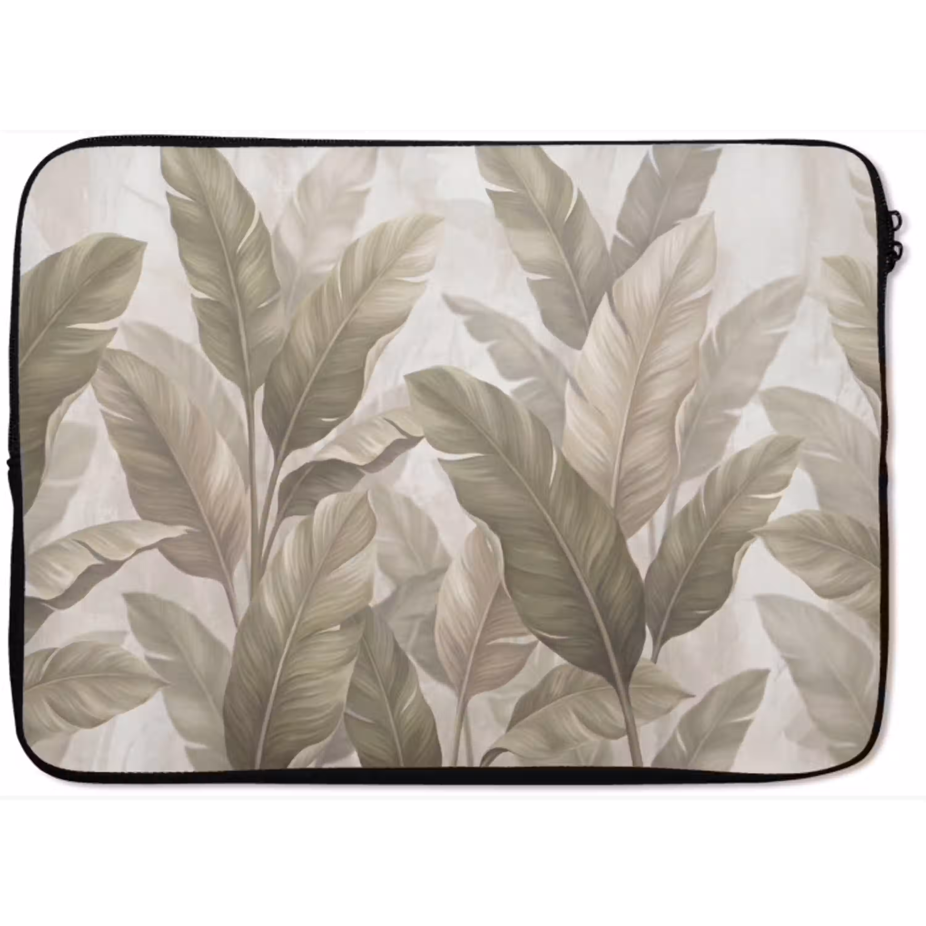 Bladeren - Tropisch - Natuur - Abstract - Beige laptophoes neopreen klein -zkaufland3dotto