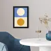 Cirkels - Symmetrisch - Wit - Blauw- Geel fotolijst zwart zonder passe partout klein -sfeer4