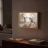 Kolibrie - Vogels - Bloemen - Natuur Light Box met batterij (Wandlamp) middel -sfeer1
