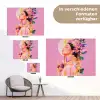 Vrouw - Bloemen - Paars - Abstract tuinposter los doek klein -Xsfeer9_DE