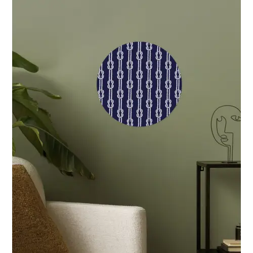 Oceaan - Touw - Blauw - Wit Wandcirkel behangsticker klein 186 -sfeer2