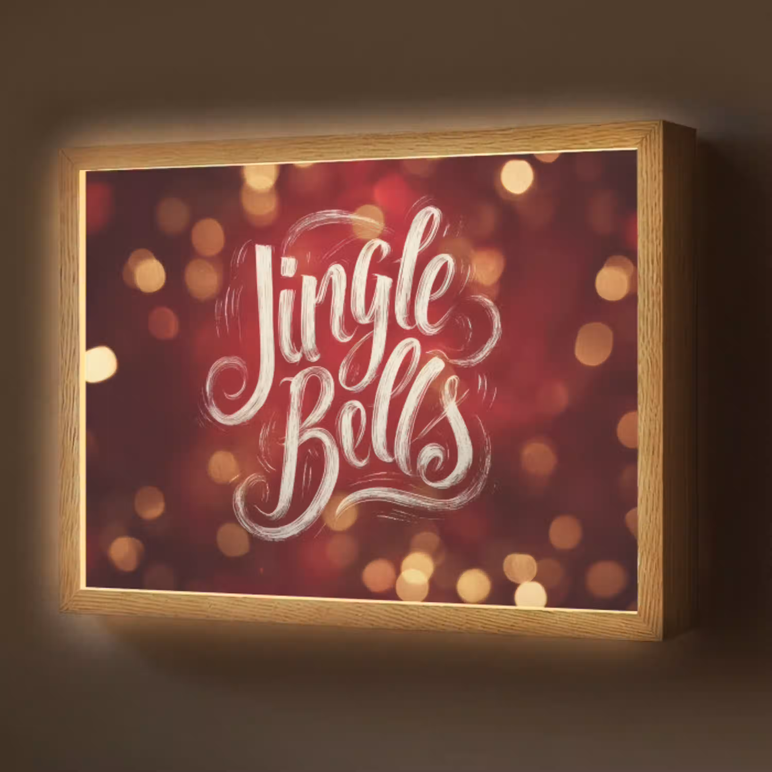 Jingle - Bells - Kerst - Rood Light Box met batterij (Wandlamp) middel -z3d_website