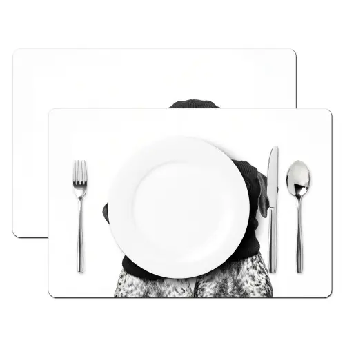 Honden - Bivakmuts - Zwart - wit Placemat vinyl groot -zzsfeer2_Kitchenyeah-website