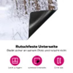 Hert - Winter - Bos - Natuur - Wit Inductie beschermer vinyl 3mm klein -zzzzzzz-lf-onderkant