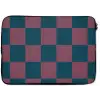 Schaakbord print - Blauw - Rood - Blokjes laptophoes neopreen klein -zkaufland3dotto