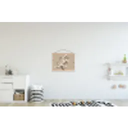 Oosters - Vogels - Beige textielposter latten blank klein -kinderkamer