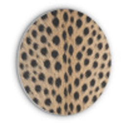 Vacht - Jachtluipaard - Zwart - Wit Akoestische PET Vilt - Rond klein -3d