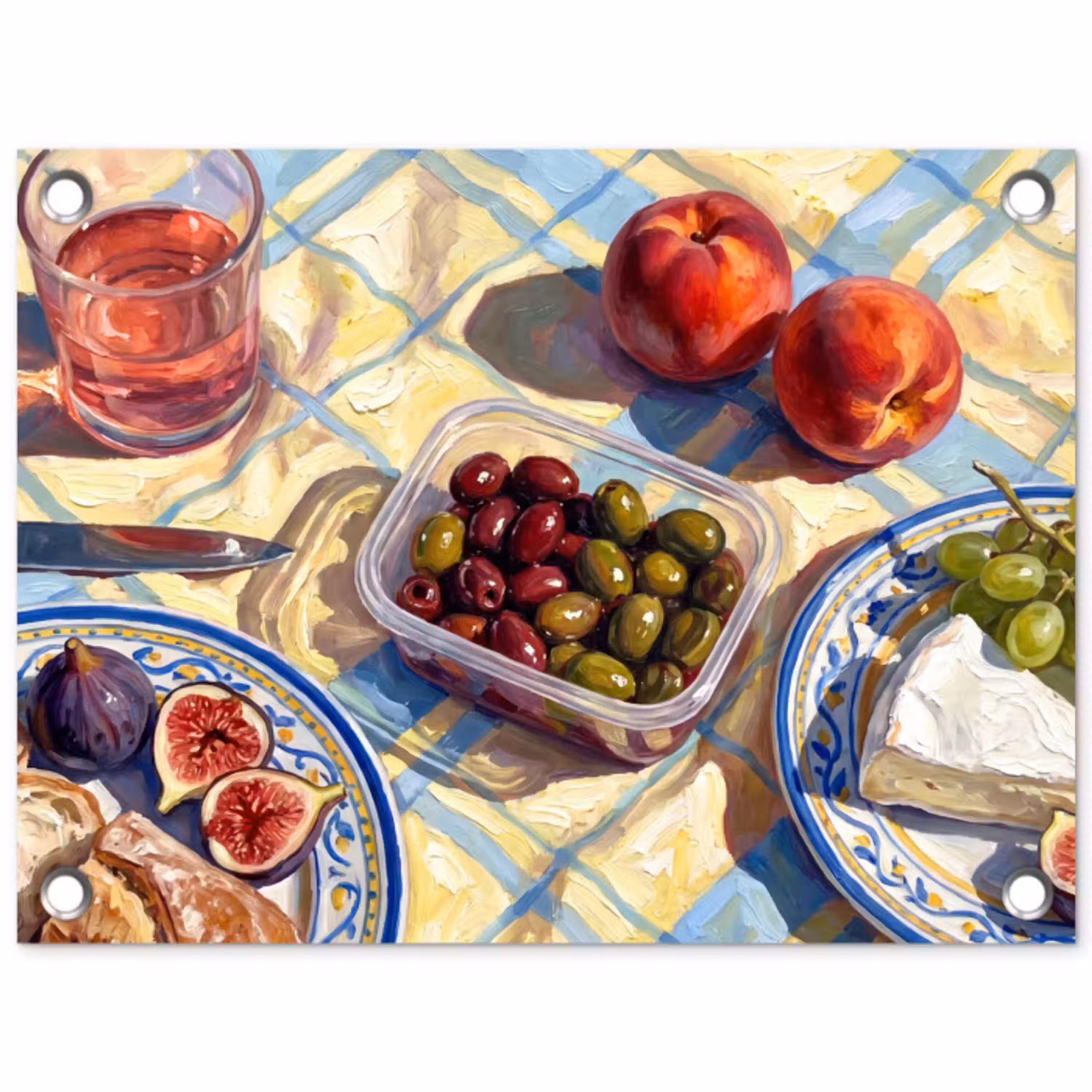 Eten - Picknick - Zomer tuinposter los doek klein -3d