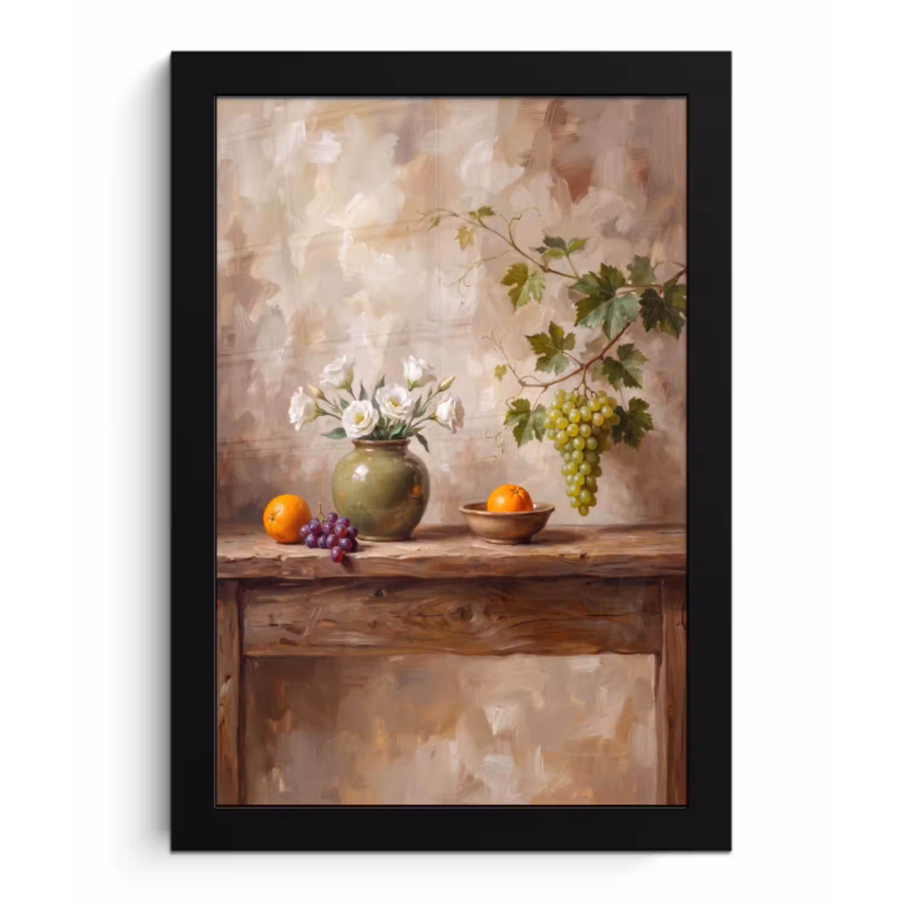 Bloemen - Fruit - Stilleven fotolijst zwart zonder passe partout klein -3d