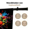 Spaghetti - Graffiti - Verf - Kleurrijk - Eten - Modern Wandkleed katoen klein -sfeer2