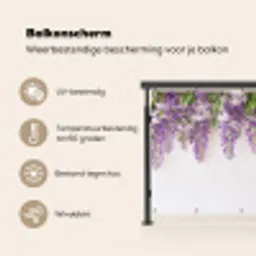 Blauwe regen - Bloemen - Paars Balkonbeschermer Duitsland klein -specs_NL