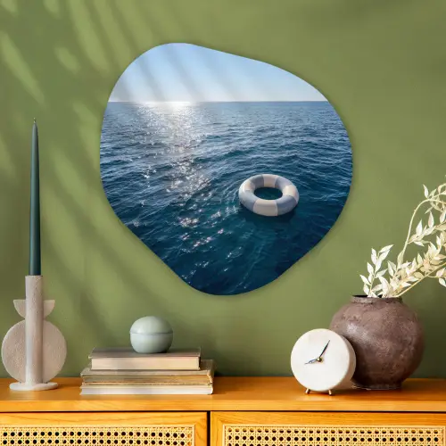 Oceaan - Zwemband - Horizon Wandcirkel Organisch Aluminium middel -sfeer2