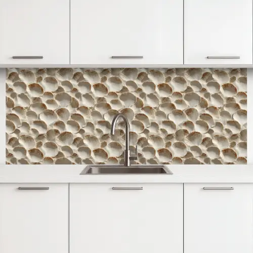 Schelpen - Waaiervorm - Wit keuken achterwand 2 middel 871 -3d