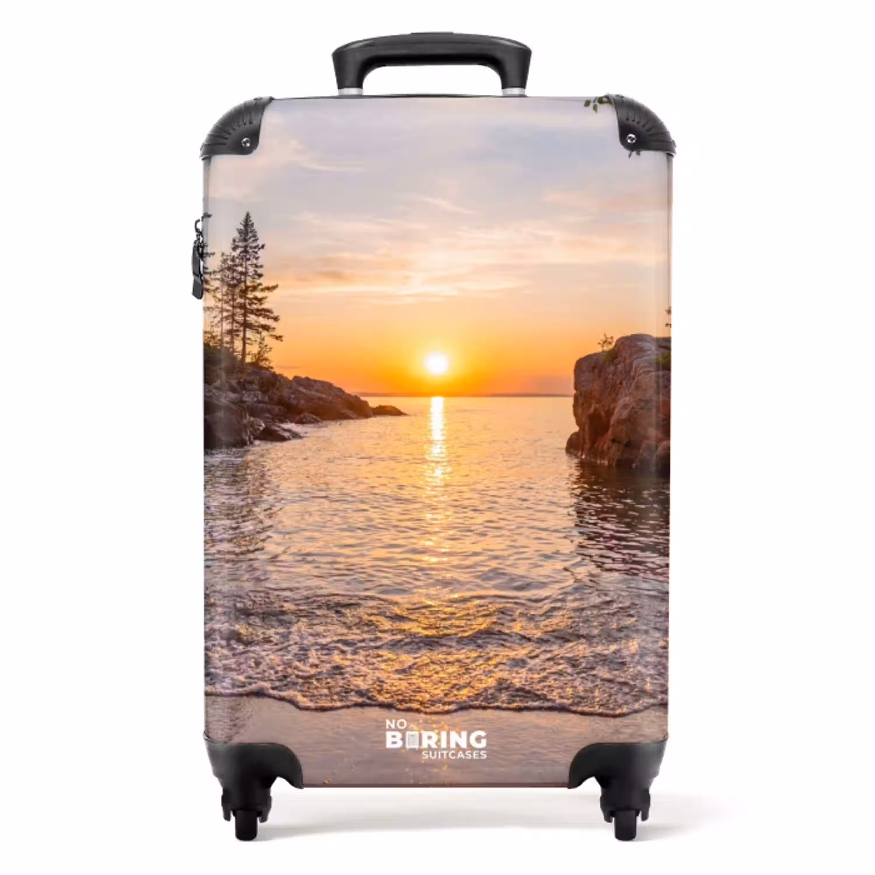 Zonsondergang - Kust - Water - Natuur - Oranje NBS - Handbagage koffer - Volwassenen Unisex middel -productfoto_recht