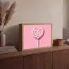 Snoep - Lolly - Hart- Roze Light Box met batterij (Wandlamp) middel -sfeer2