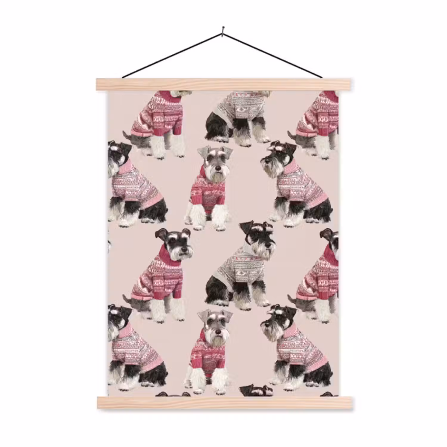 Hanging Poster - Dogs - Sweaters - Red