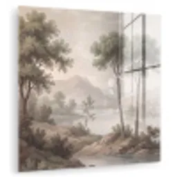 Bomen - Meer - Bergen - Illustratie plexiglas 5mm klein -zzzproduct_nieuw