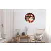 Kerstman - Rendier - Tekst - Rood - Zwart Wandcirkel aluminium klein -woonkamer