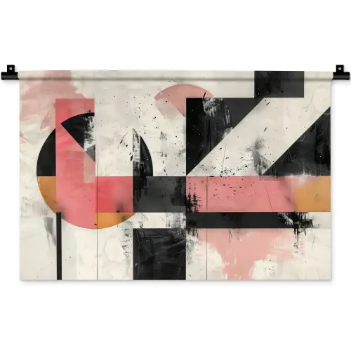 Roze - Abstract - Aesthetic - Modern - Vormen Wandkleed katoen klein -zz3d