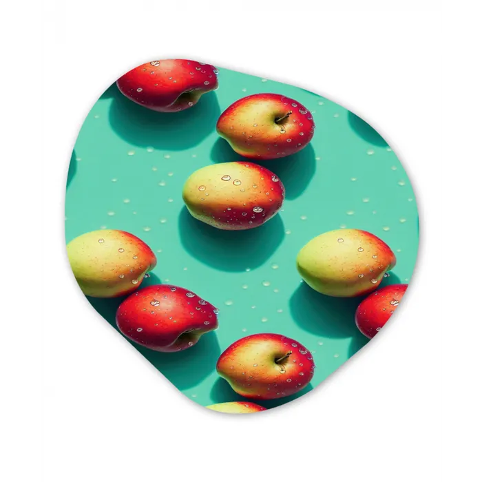 Appels - Water - Turquoise Wandcirkel Organisch Forex 3mm klein 629 -3d