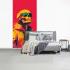 Zonnebril - Schedel - Jas - Rood fotobehang vinyl groot -slaapkamer