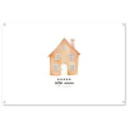 Oranje - Huisje - Quote - Hotel tuinposter los doek groot -3d