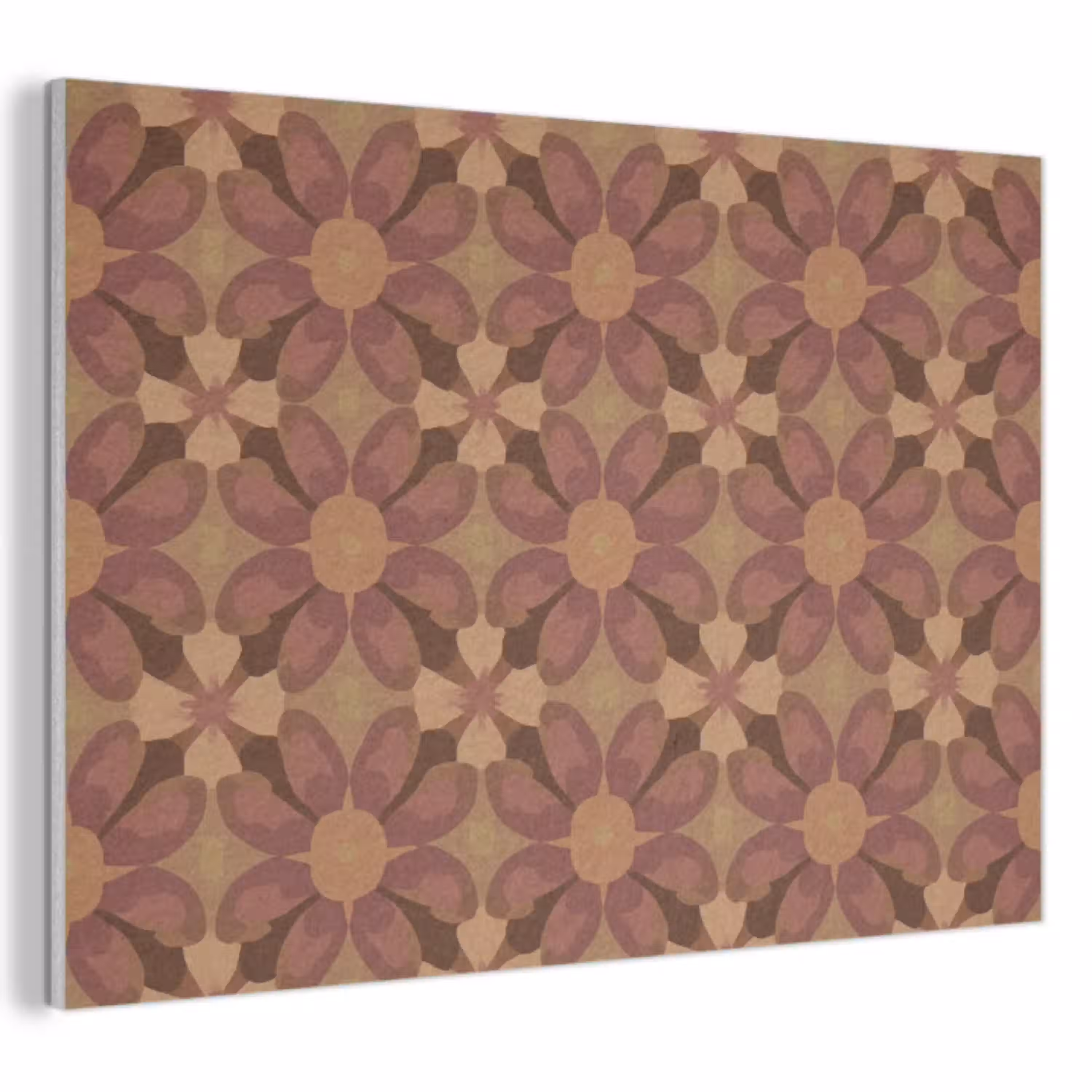 Retro - Bloemen - Bruin PET vilt klein 837 -3d
