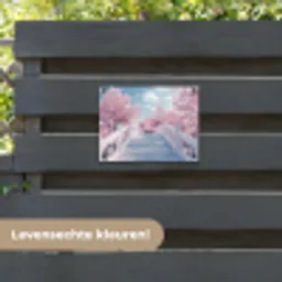 Brug - Kersenbomen - Wit tuinposter los doek klein -sfeer3