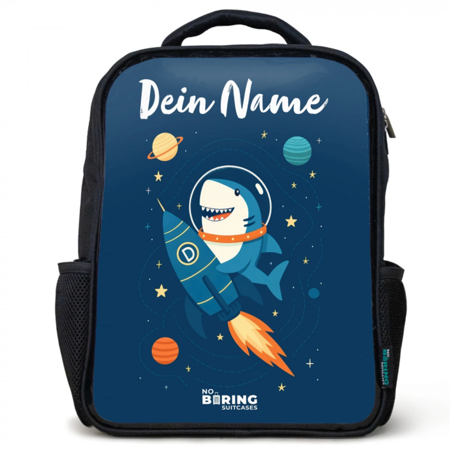 Dier - Ruimte - Planeet - Raket Rugzak - Zwart middel -3d