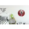 Rode bloemen - mistig - Man Wandcirkel aluminium klein -kinderkamer