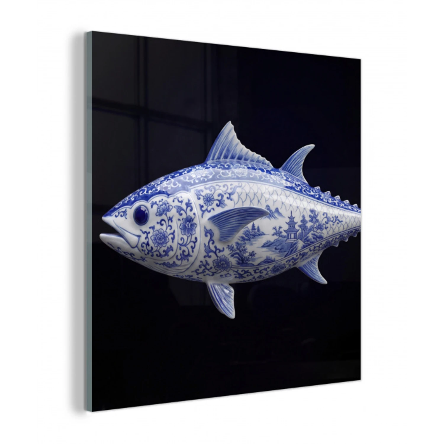 Porselein - Tonijn - Delfts - Blauw plexiglas 5mm klein -z3d