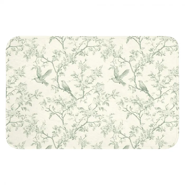 Klassiek - Vogels - Groen Badmat klein 997 -3d
