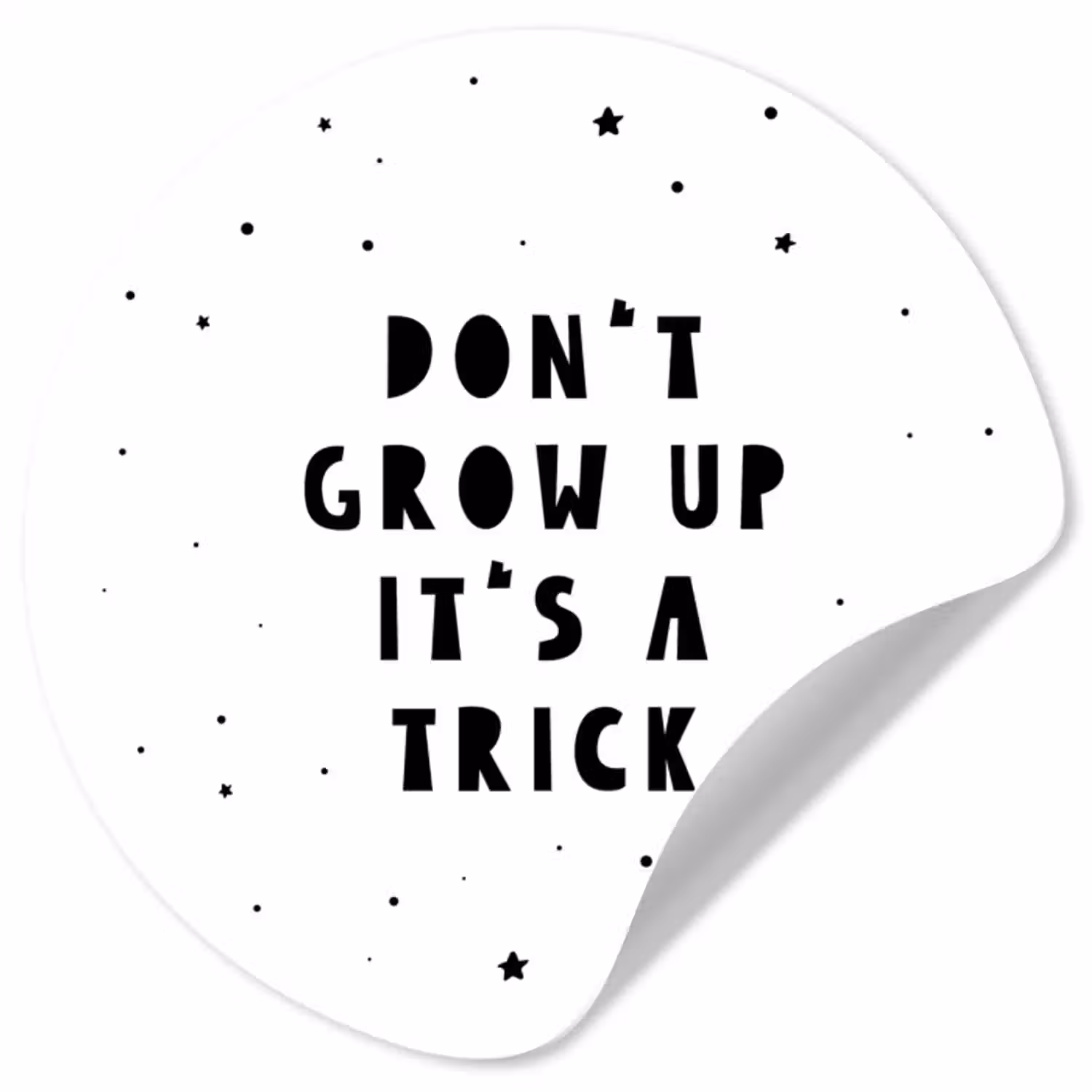Behangcirkel - Quotes - Don't grow up it's a trick - Baby - Sterren - Kinderen