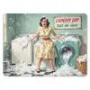 Retro - Blauw - Vrouw muismat rubber klein -3d