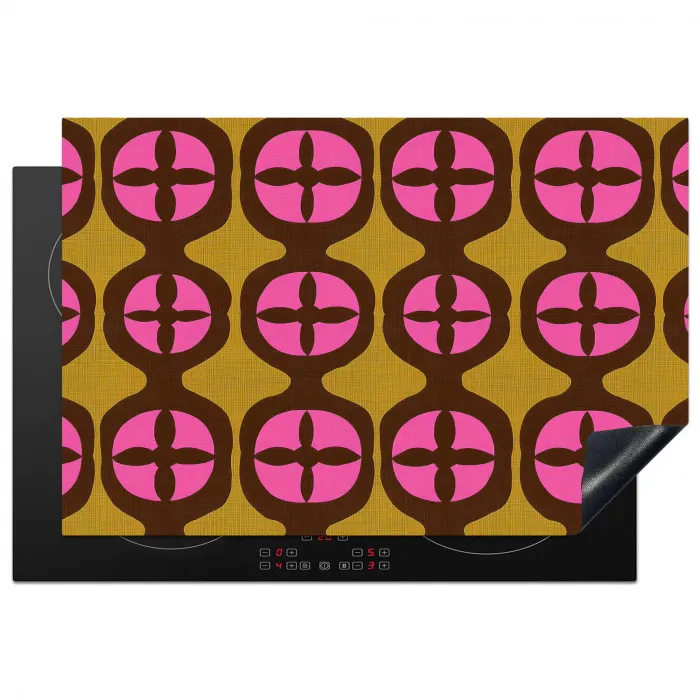 Modern - Patroon - Roze Inductie beschermer vinyl 3mm klein 276 -3d