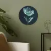 Bladeren - Bloem - Glazen - Donkerblauw Akoestische PET Vilt - Rond klein -sfeer2