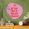 Roze - Zon - Quote Wandcirkel Organisch Plexiglas middel -sfeer2