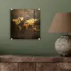 Wereldkaart - Goud - Roest plexiglas 5mm klein -sfeer3