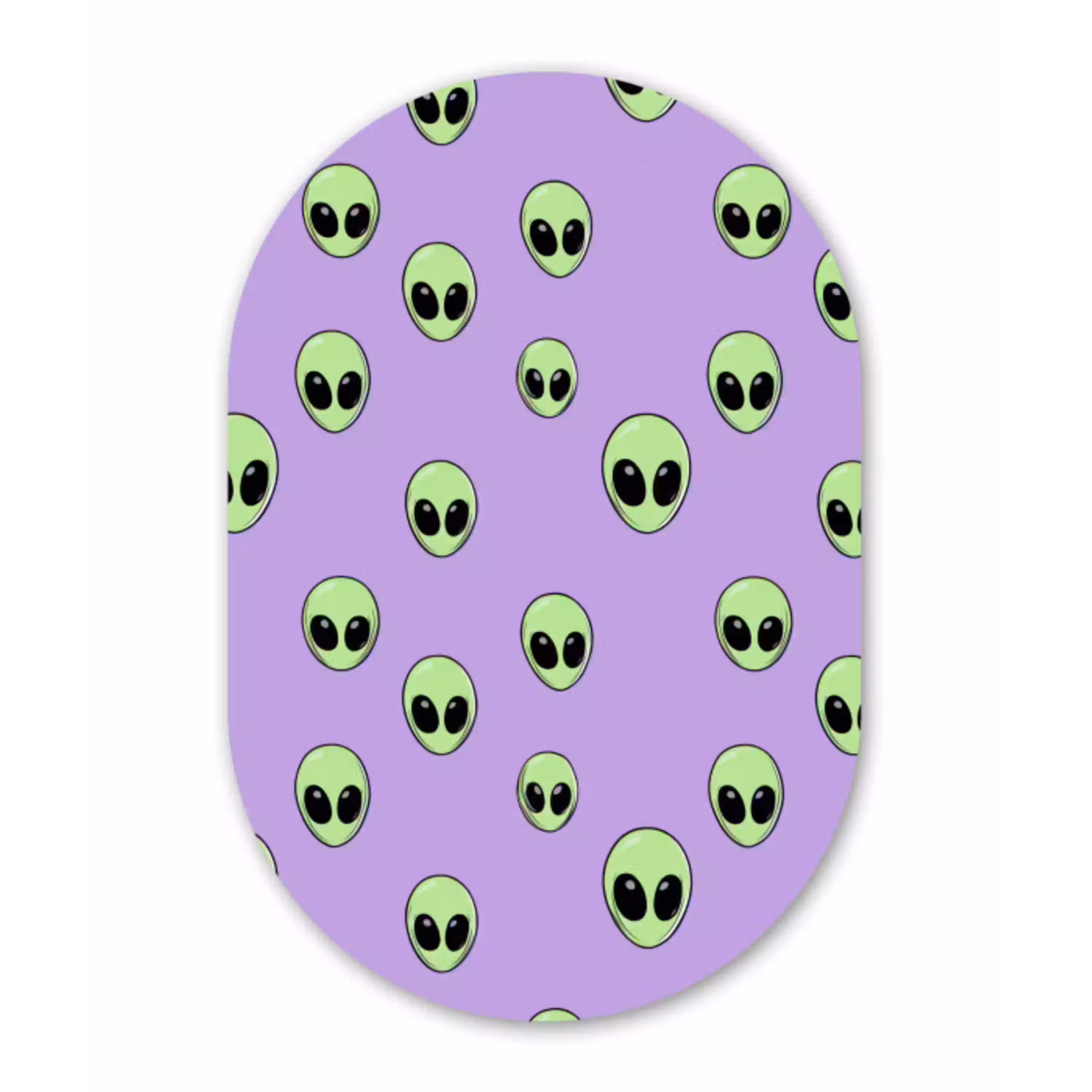 Alien - Retro - Lila Wandcirkel Ovaal Aluminium middel 839 -3d