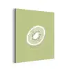 Kiwi - Lijntekening - Minimalistisch - Groen aluminium wit klein -3d